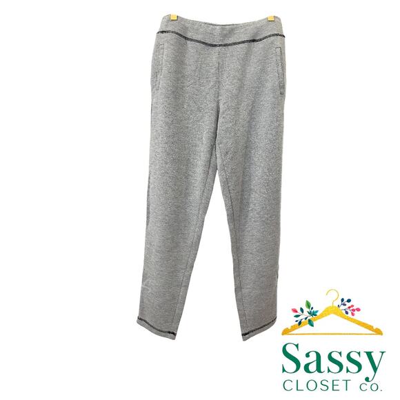 Chico’s Zenergy Gray Ankle Pants Sz 0 (US 6) Supersoft Contrast Stitch EUC - Picture 1 of 6